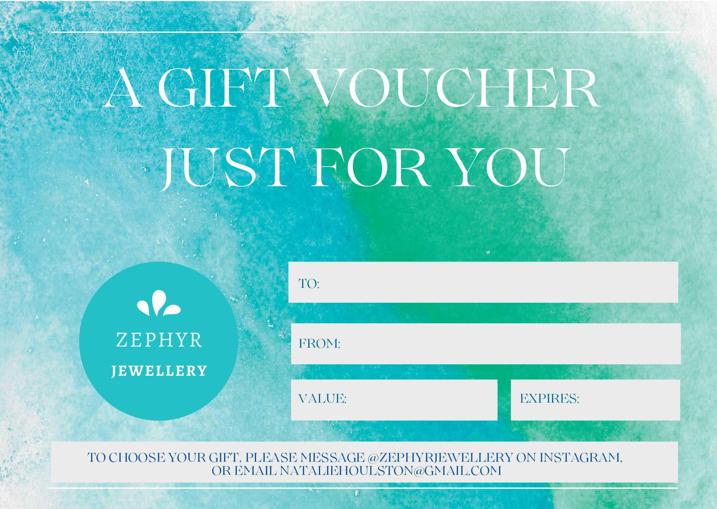 Zephyr Jewellery Gift Card