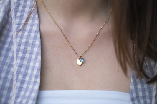 Satellite Heart Charm Necklace